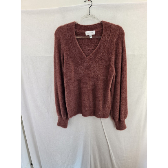 Dear John Sweaters - Dear John CALLEEN Saffron Long Sleeve Fuzzy Sweater. Ladies Size Medium